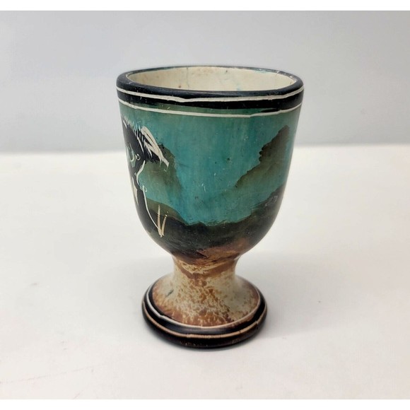 Vintage Stone Egg Cup Kenya Rhino Africa Safari Savanna Hand Carved Etched 3" - Picture 6 of 10